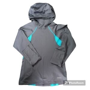 Running Room Hooded Cowl Neck‎ Fit-Wear Shirt. Grey Size S